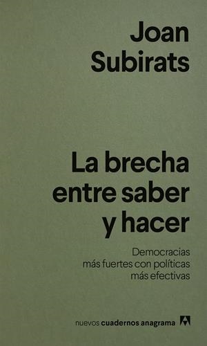 La brecha entre saber y hacer | 9788433949004 | Subirats, Joan